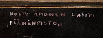 KOSTI AHONEN, collage, oil on board, signed and dated -67.