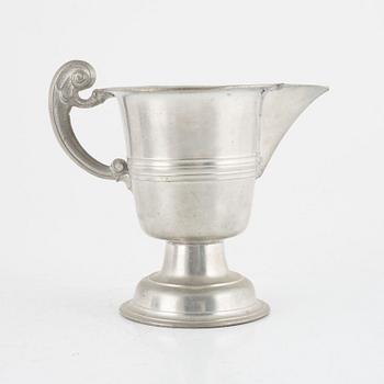 A pewter water-jug, mark of Henning Gustaf Pschorn, Stockholm 1731.