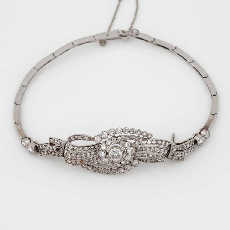 A BRACELET set with old- and eight-cut diamonds.