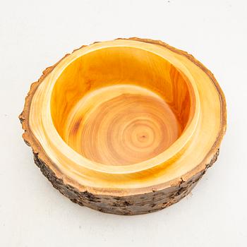 Four 1970:s wooden bowls by Söwe Konst, Sövestad Sweden.
