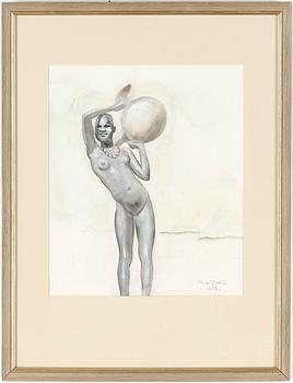 Einar Jolin · EINAR JOLIN, akvarell, signerad o daterad 1953.
