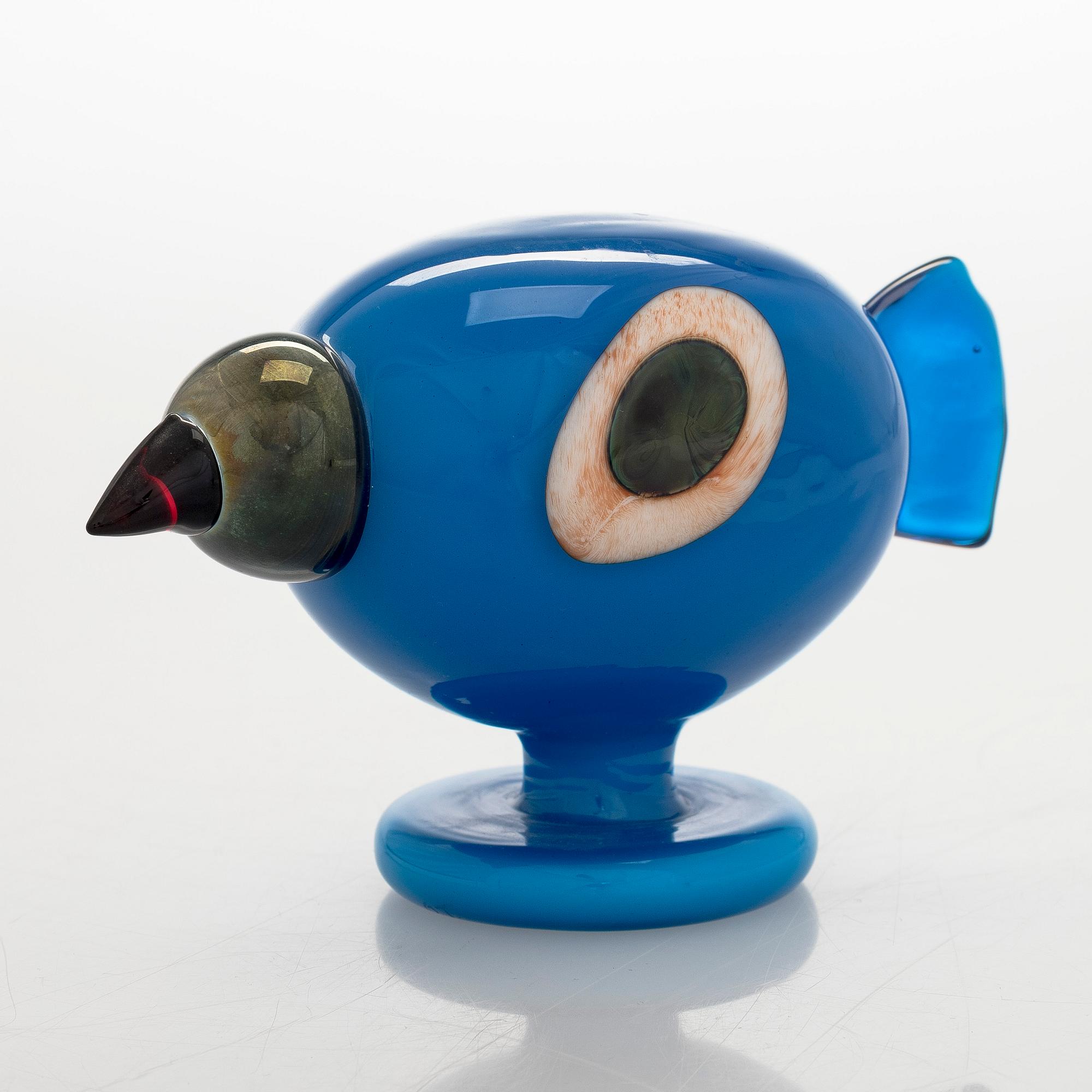 Oiva Toikka, lasilintu, "Turkinkana", signeerattu O. T. II Nuutajärvi 2005.