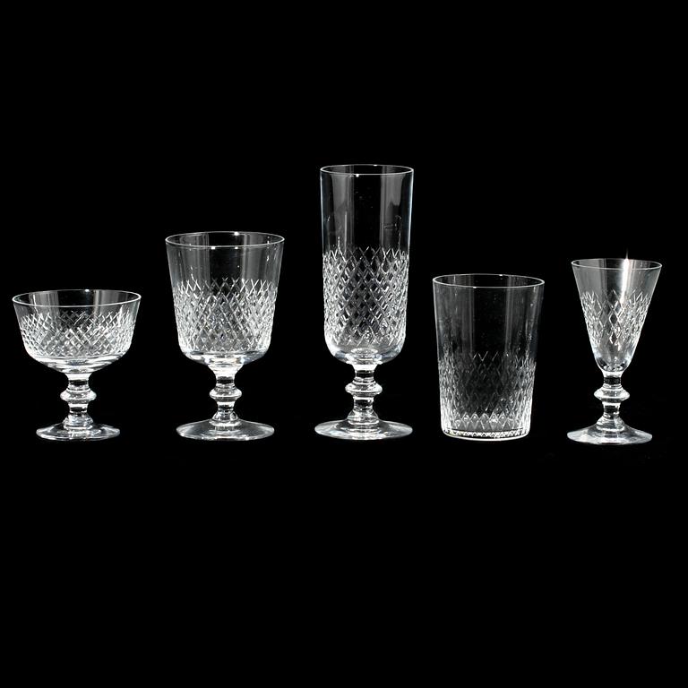 SERVISDELAR, 48 st, glas, "Diamant", Vicke Lindstrand, Kosta, 1900-talets andra hälft.