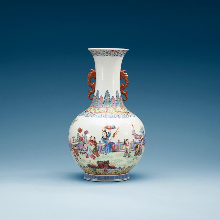 A Chinese famille rose vase, 20th Century.