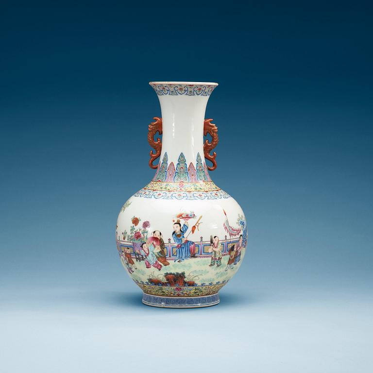 A Chinese famille rose vase, 20th Century.