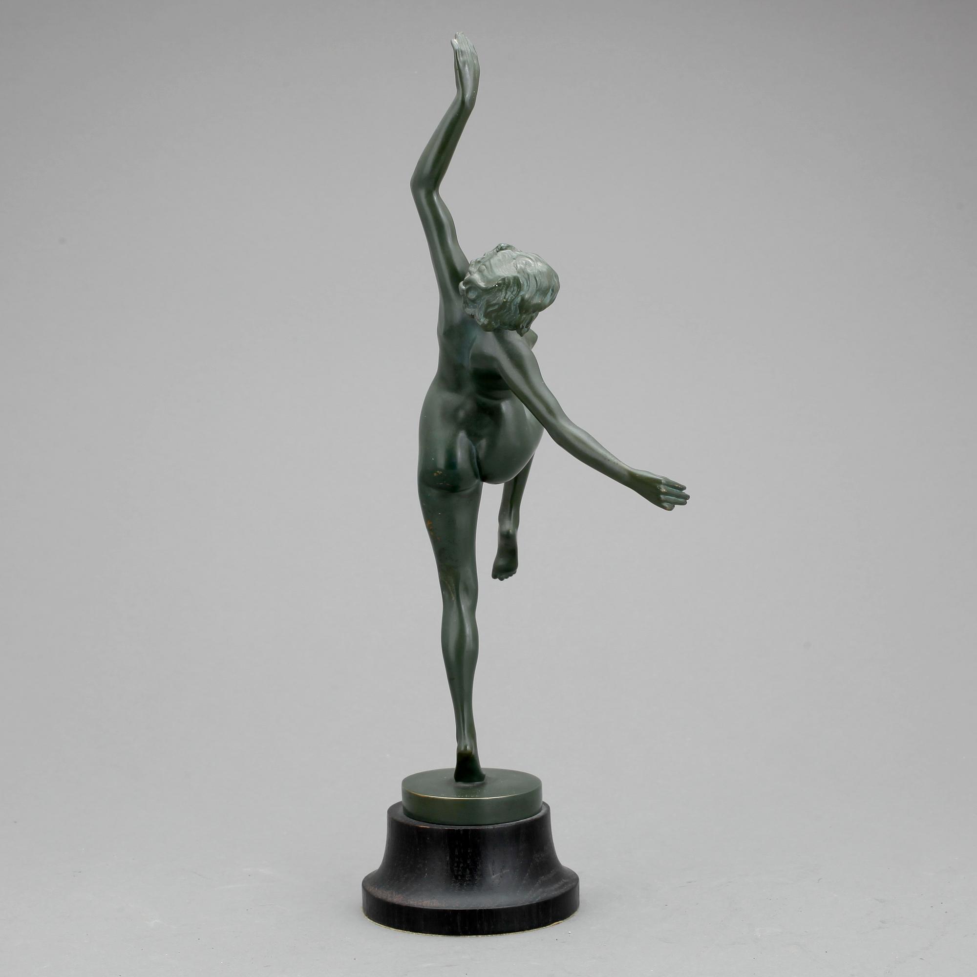 OKÄND KONSTNÄR, skulptur, art deco, brons, märkt J M Michel 1920/30-tal.