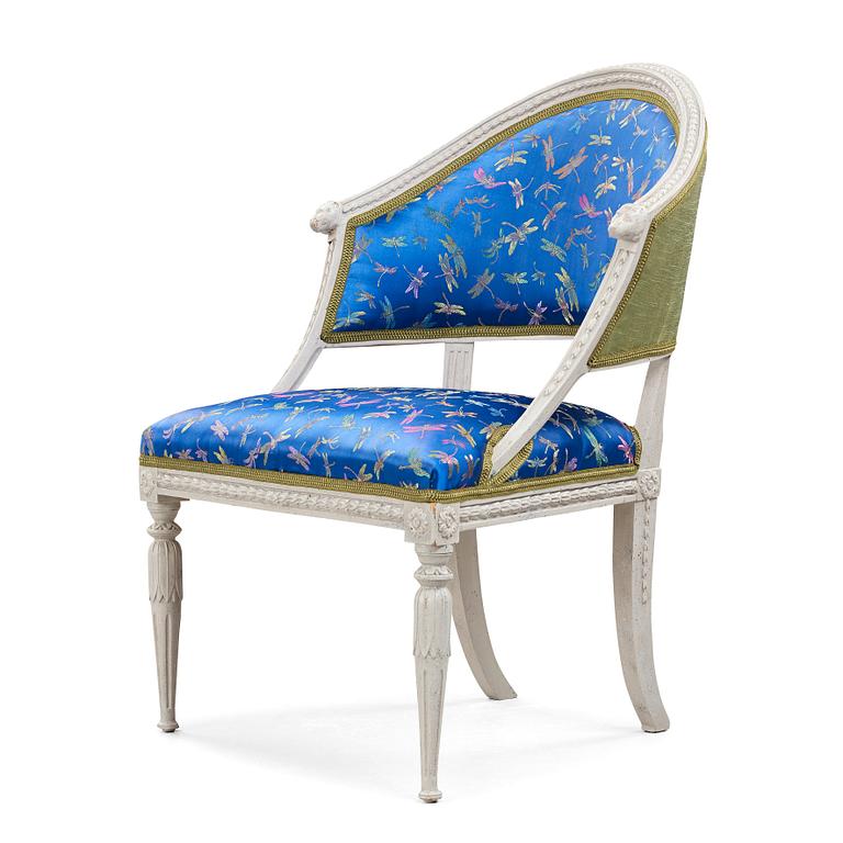 A late Gustavian circa 1800 armchair by A Hellman.