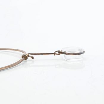 Vivianna Torun Bülow-Hübe, necklace, silver, with two pendants in rock crystal and onyx, by Georg Jensen.