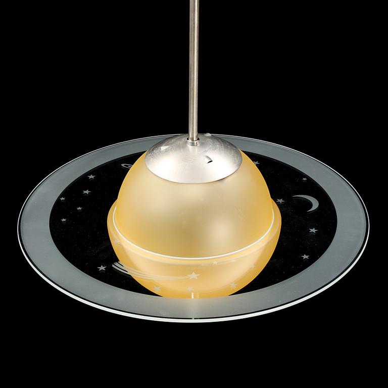 A 1930's/40's 'Saturn' pendant light.