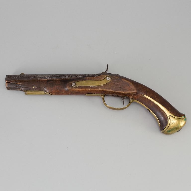 PERCUSSION LOCK PISTOL, early 19th century.