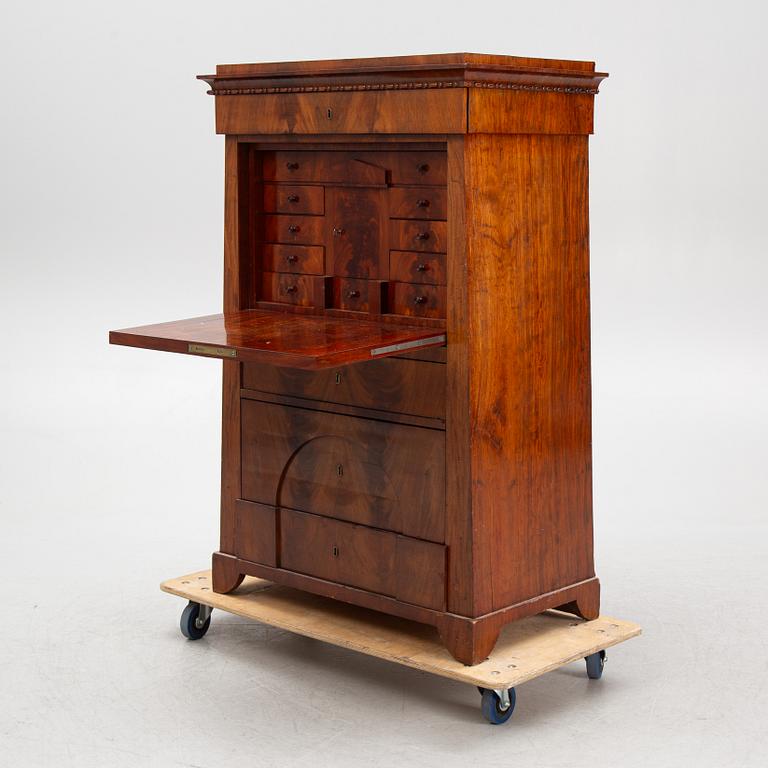 A Swedish Empire mahogany secretaire, Stockholm, first part of the 19th century.