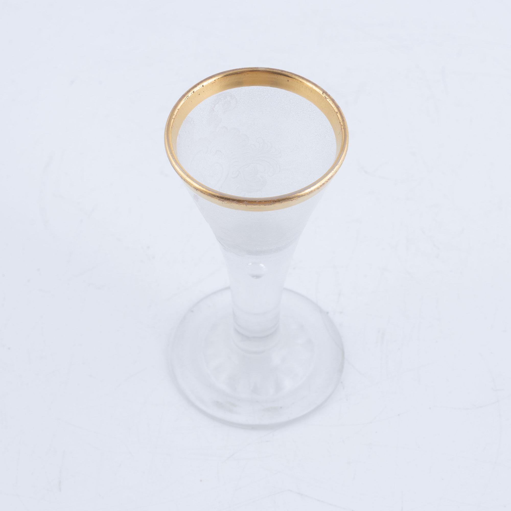 A presumably German engraved and gilt rococo glass, mid 18th century.