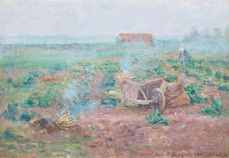 Anshelm Schultzberg, French farmyard scene, Etaples.