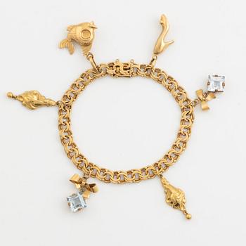 Gold Charm Bracelet, 18K gold.