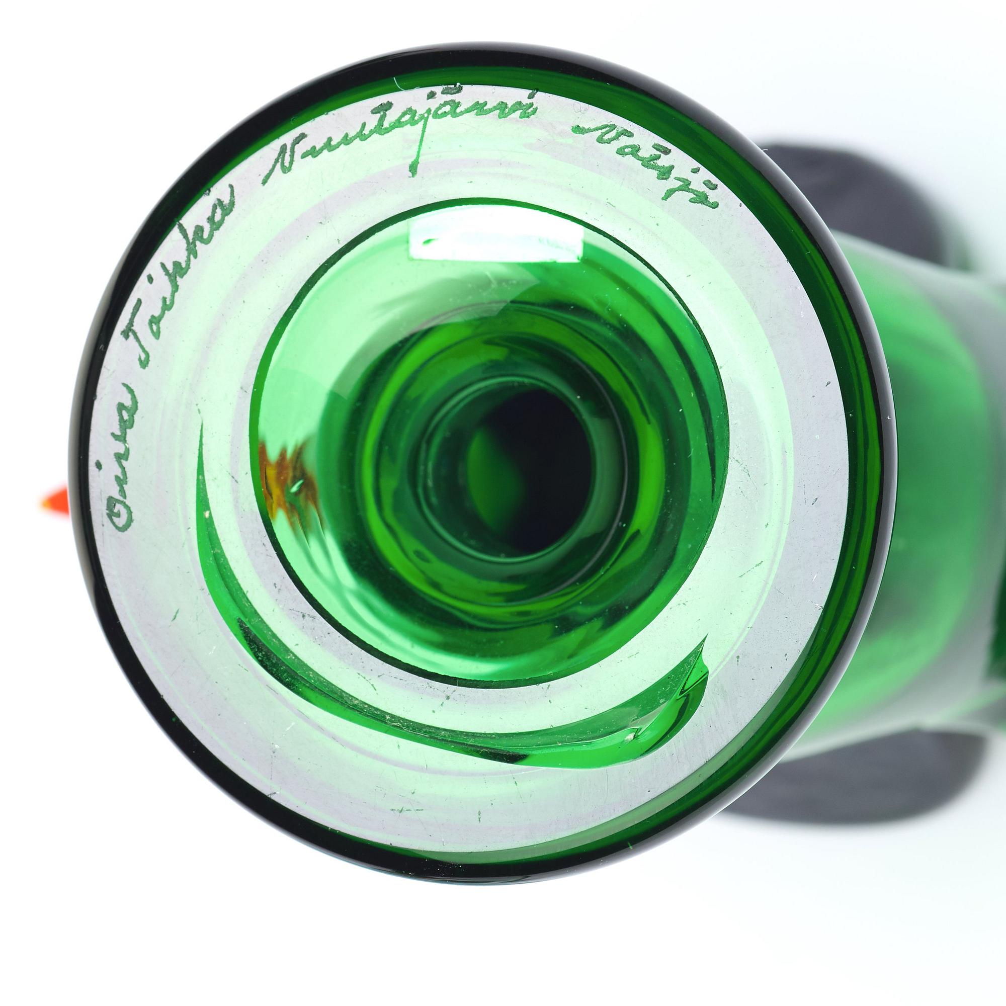 Oiva Toikka, skulpturer, 3 st "Sieppo / Flugsnappare", Nuutajärvi Notsjö, Finland.