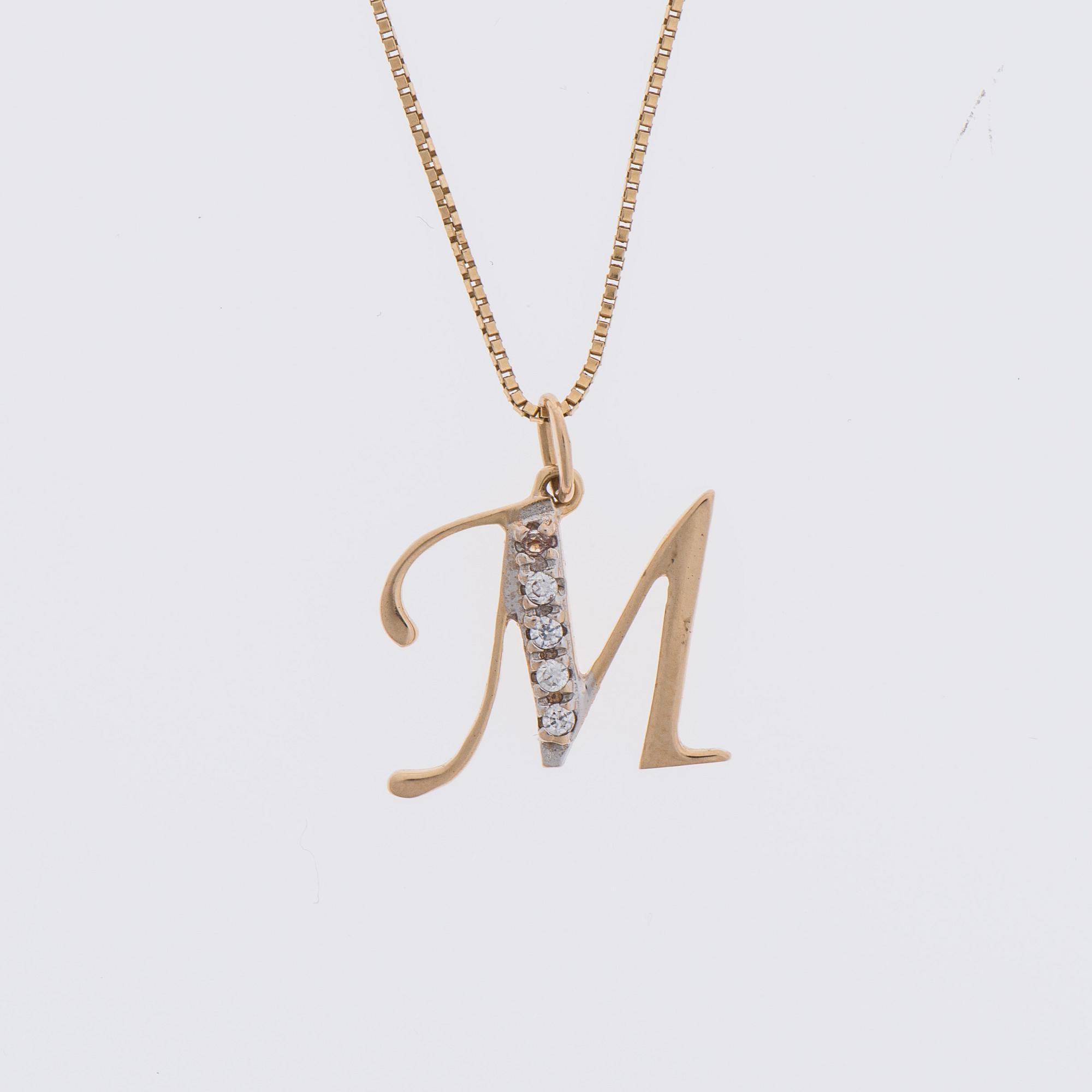 HÄNGE, 14K guld, små diamanter.