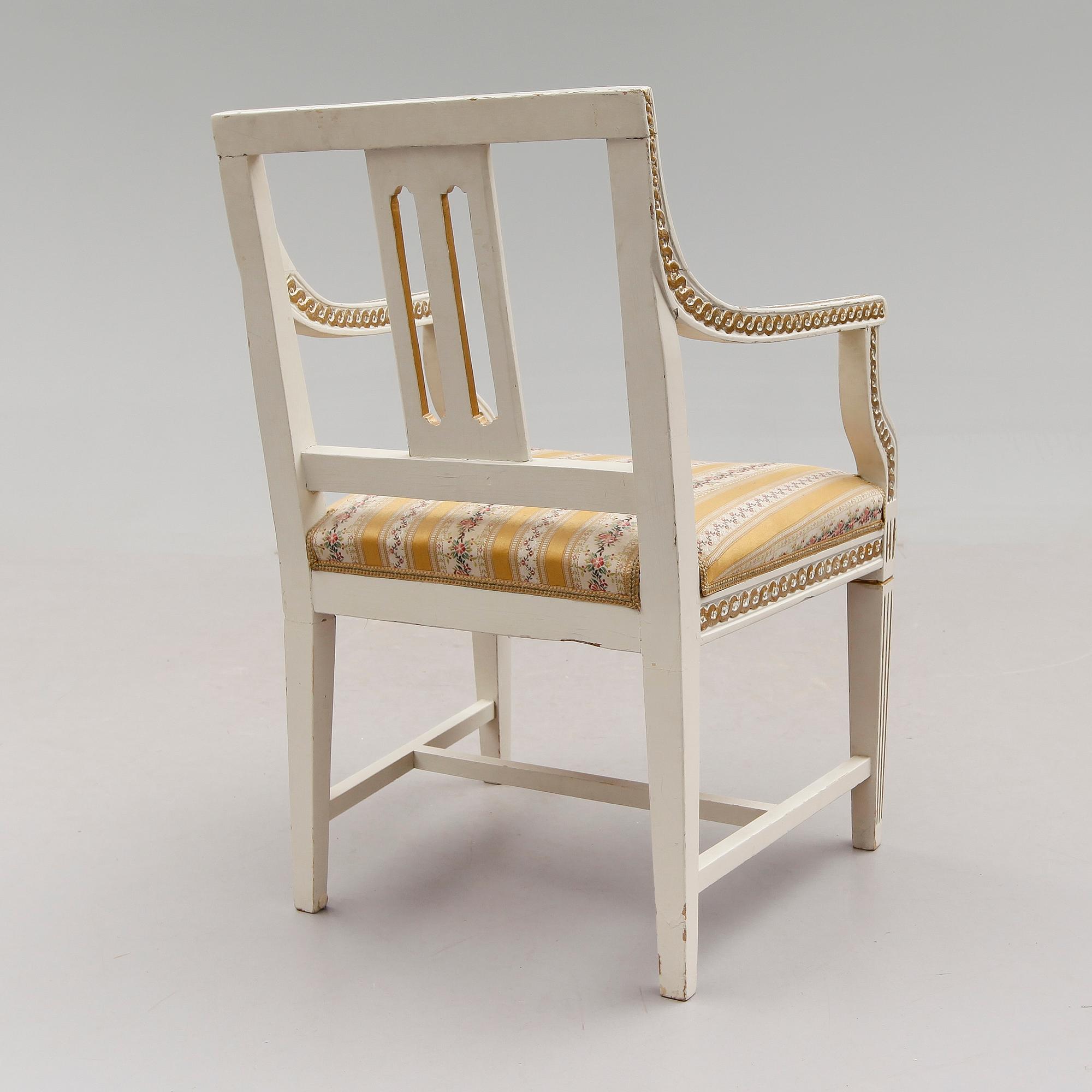 KARMSTOL, gustaviansk stil, 1800-tal.