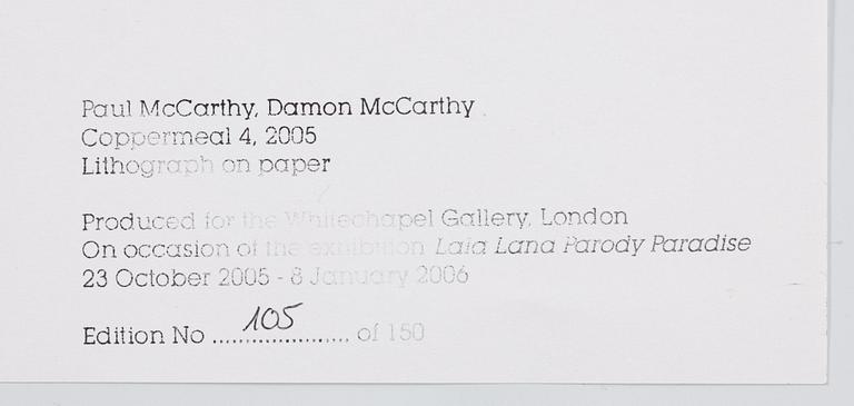 Paul McCarthy, "Coppermeal 1,2,3, 4", fyra litografier.