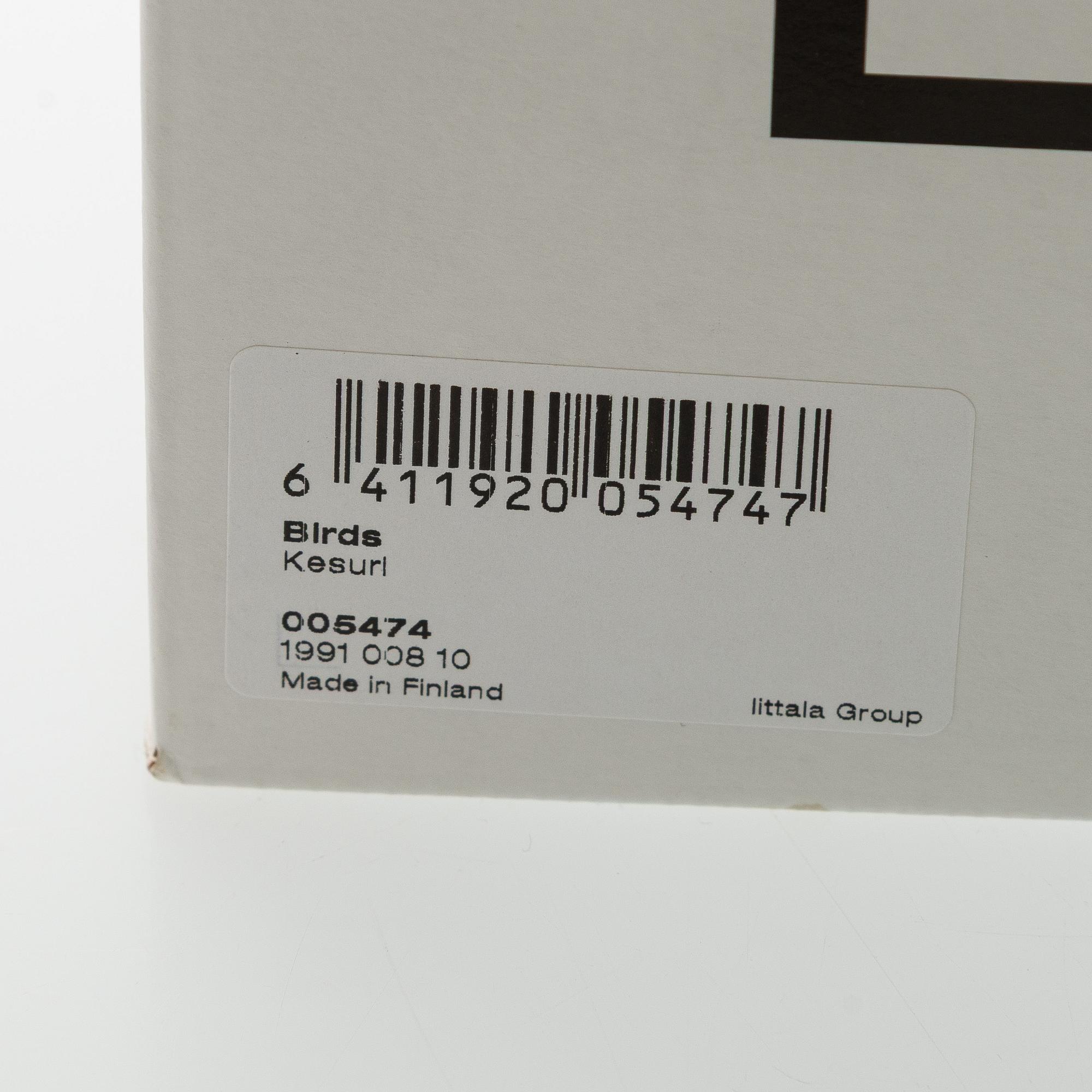 Oiva Toikka, lasilintu, "Kesuri", signeerattu O. Toikka Nuutajärvi.