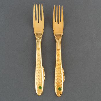 GUNNAR CYRÉN, 24 pieces of fish cutlery, "Nobel", Gense.