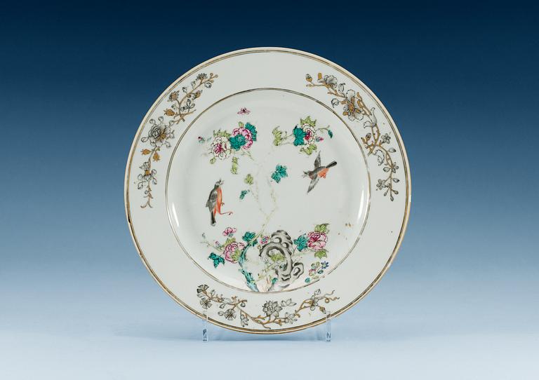 A set of four famille rose plates, Qing dynasty, early Qianlong, circa 1740.