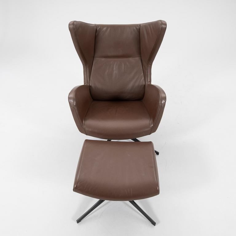 Fåtölj med fotpall, "Sion" Bolia 2000-tal.