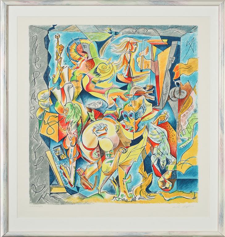 ANDRÉ MASSON, färglitografi, signerad och numrerad LXXXVIII/CL.