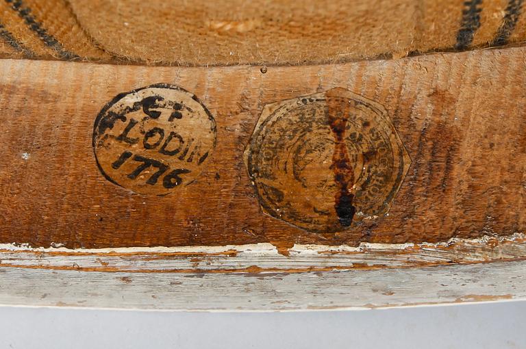 TABURETT, gustavianskt stockholmsarbete, av Carl Fredrik Flodin (1754-1795).