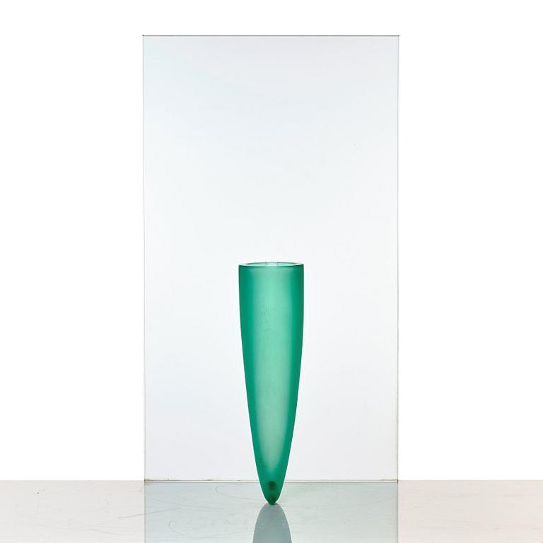 Philippe Starck, "Petite Etrangete Contre Un Mur", a sculpture/vase, ed. 50/50, Daum, Nancy, France, 1980's.