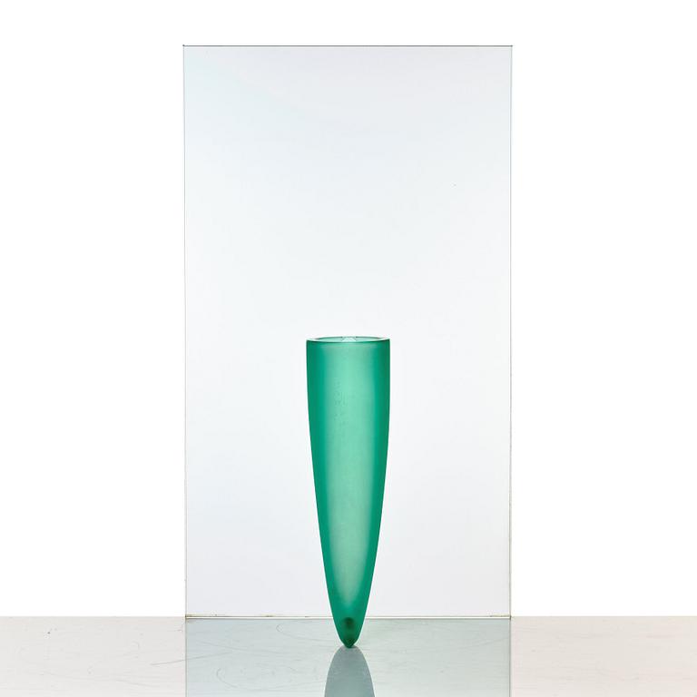 Philippe Starck, "Petite Etrangete Contre Un Mur", a sculpture/vase, ed. 50/50, Daum, Nancy, France, 1980's.