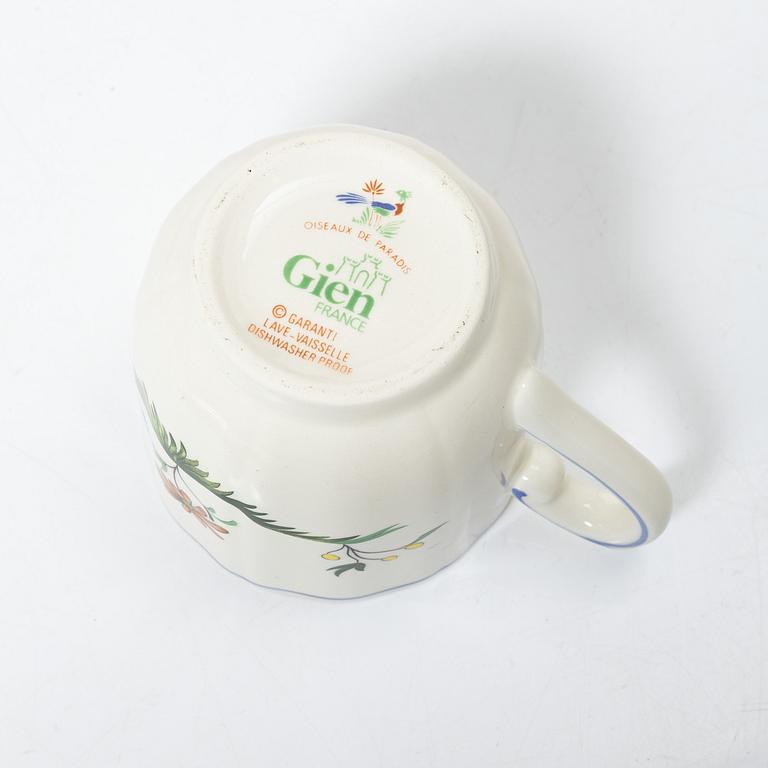 A part coffee set, "Oiseaux de Paradis" Gien, France, 21st century. (14 pieces).