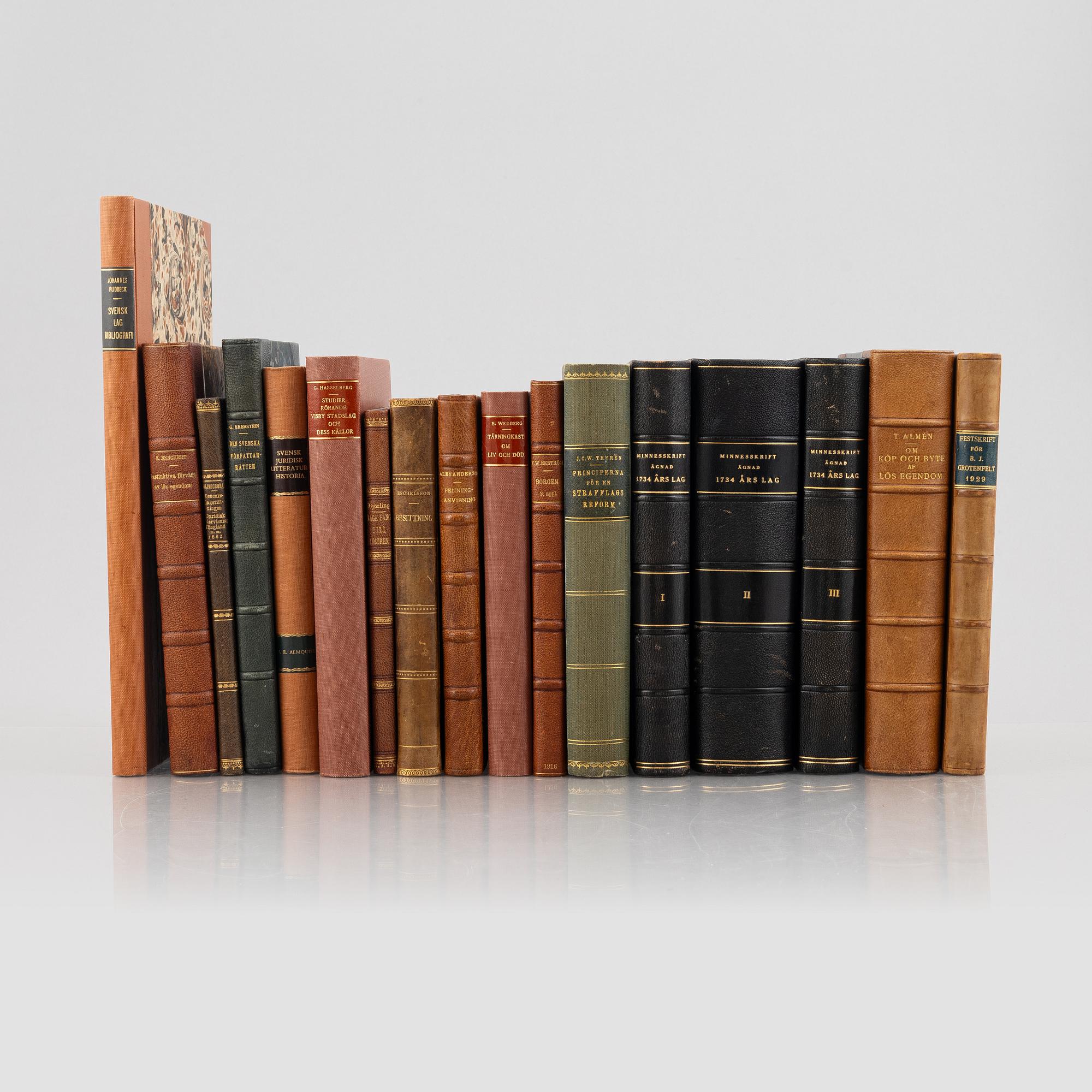 Parti juridisk och rättshistorisk litteratur.