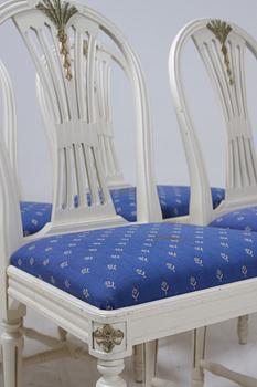 MATSALSMÖBLEMANG, 6 delar, gustaviansk stil, 1900-talets mitt.