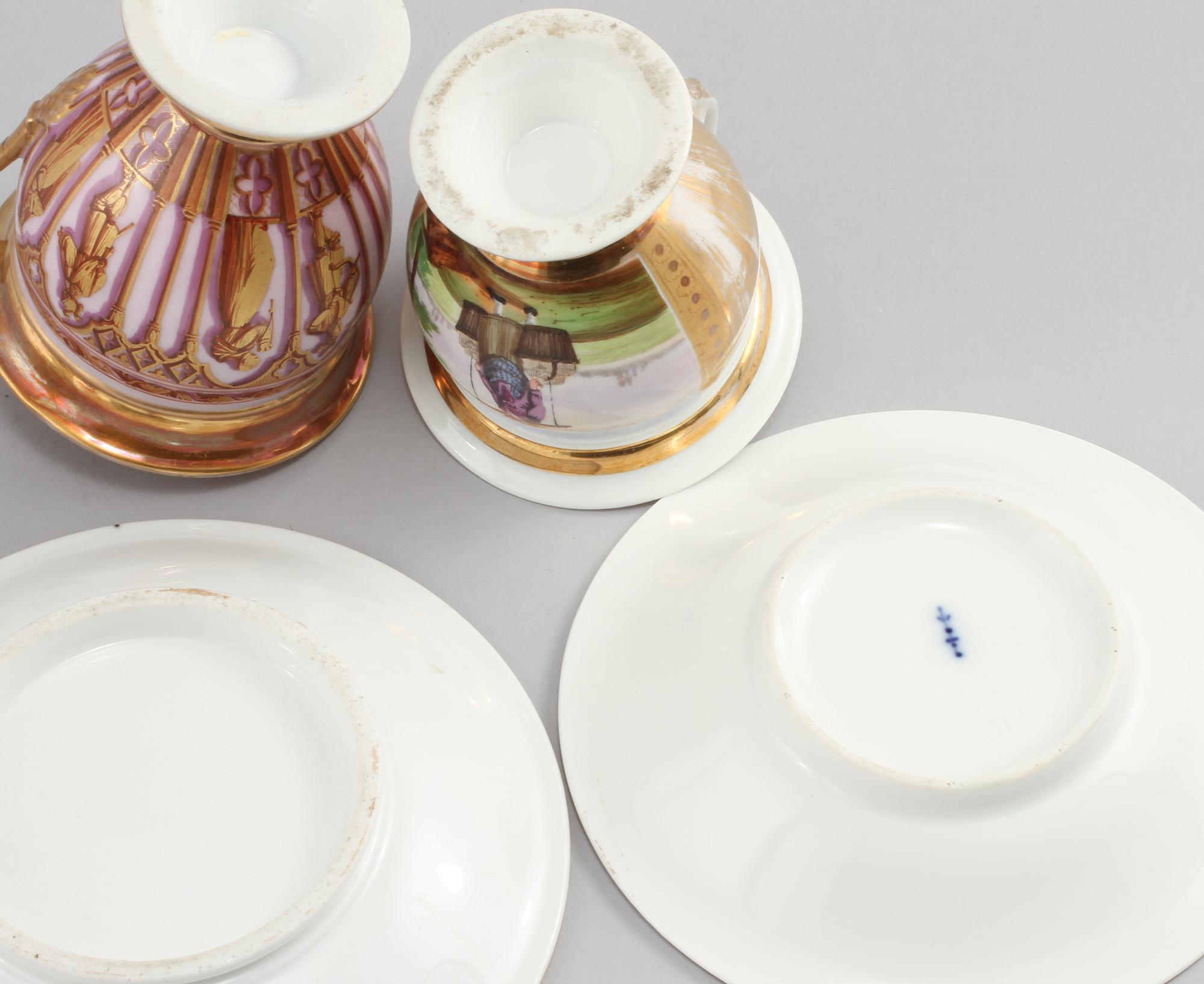 PARTI PORSLIN, 4 delar, 1800-tal.