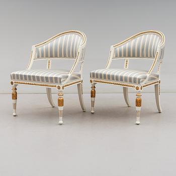 KARMSTOLAR, 1 par, sengustaviansk stil, 1900-talets första hälft.