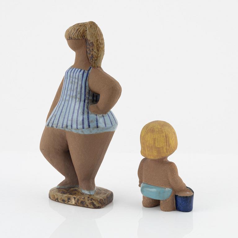 Lisa Larson, two stoneware figurines, Gustavsberg, Sweden.