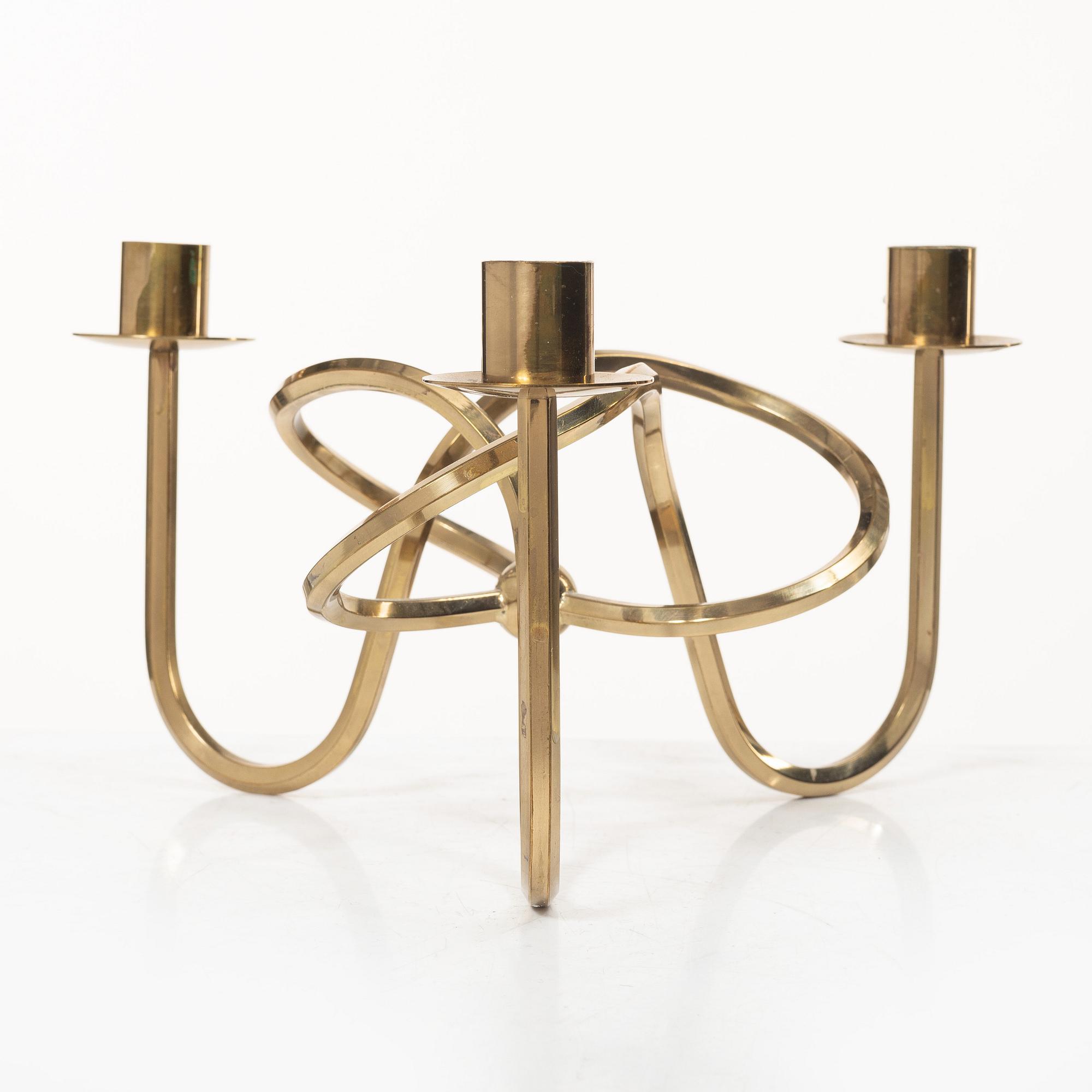 Josef Frank, a brass cadelabrum, "Vänskapsknuten', Firma Svenskt Tenn, Sweden.
