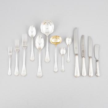 A Silver Cutlery Set, "Goethe", Swedish import mark J Zackrisson, Jönköping, some 1934 (95 pieces).