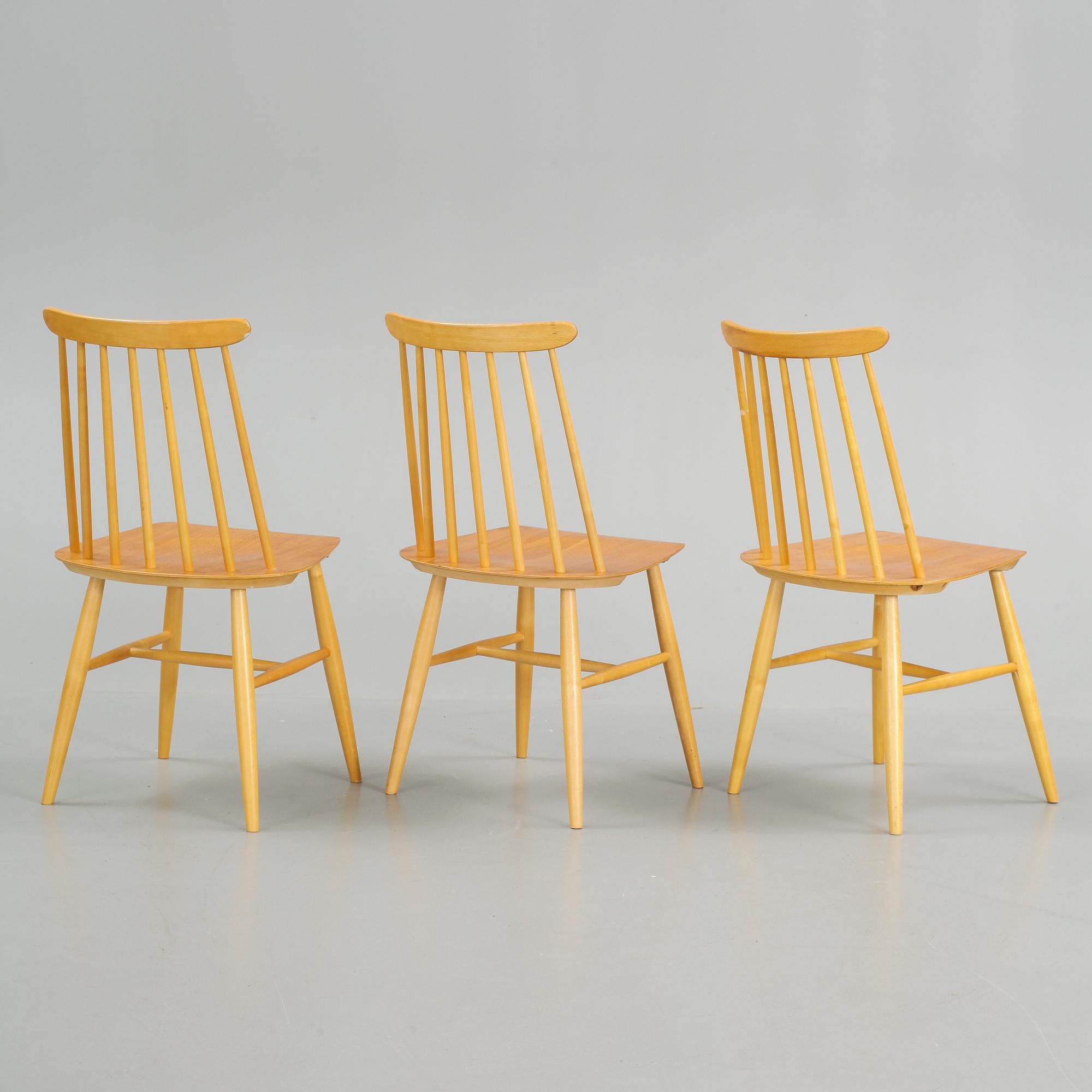 STOLAR, 3 st, "Fanett", Ilmari Tapiovaara, Edsbyverken, 1950-tal.