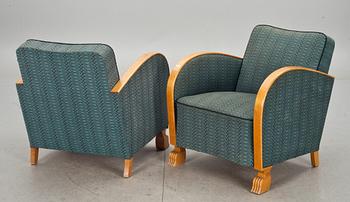 FÅTÖLJER, ett par, Art deco, 1900-talets första hälft.