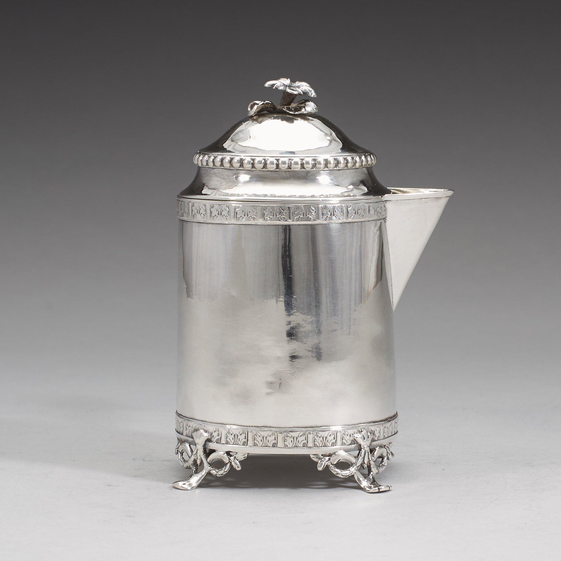 STEPHAN HALLING, Örebro 1788, mjölkkanna, silver, gustaviansk.