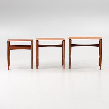 Hans J Wegner, nesting tables, 3 pieces, Andreas Tuck, Denmark.