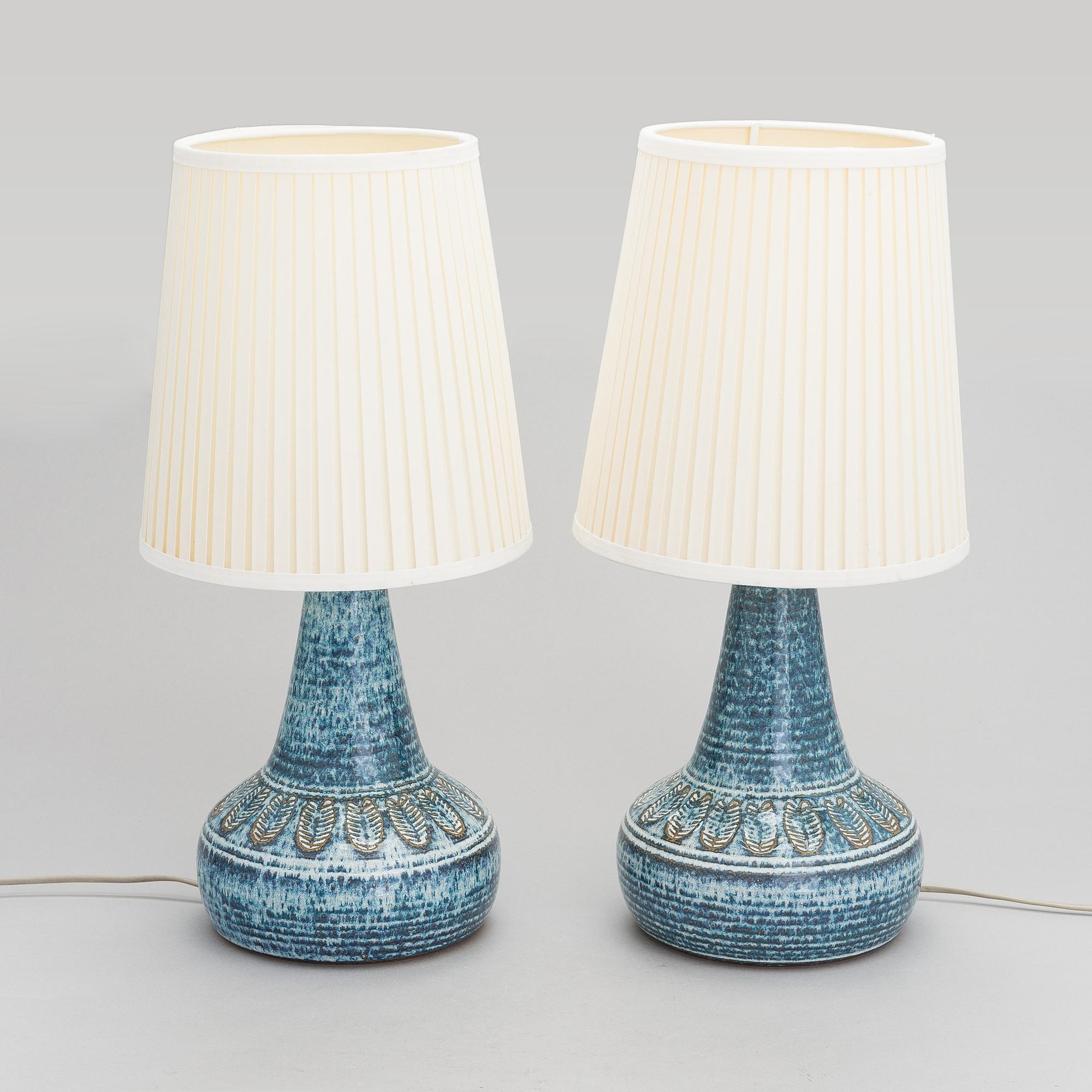 Einar Johansen Söholm, bordslampor, ett par, stengods, Danmark, 1900-talets senare del.