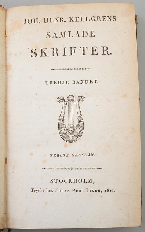 BOK, Johan Henrik Kellgren: Samlade skrifter. 1-3.