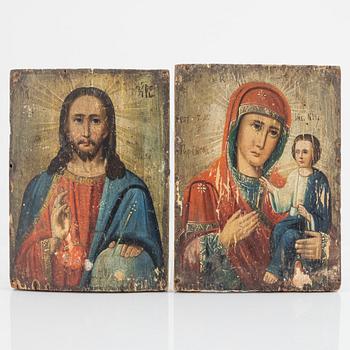 Two russian icons, late 19th century.