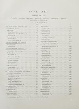 M, W & F VON WRIGHT, bokverk, 3 band, "Svenska fåglar", A. Börtzells tryckeri AB Stockholm, 1927-1929.