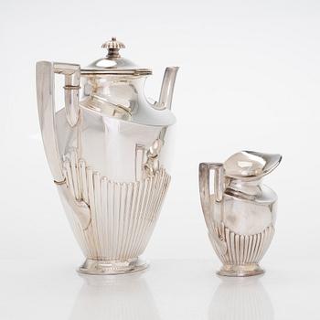 A three-piece silver coffee set, Germany 20th century, Finnish control marks stamped in 1966.