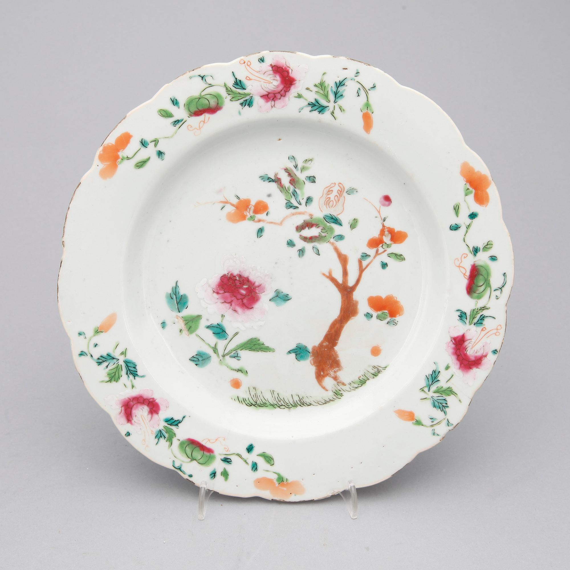 TALLRIKAR, 3 st, 1700-tal, Kina.