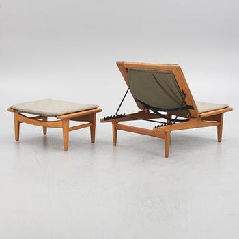 Hans J. Wegner, armchair with footstool/daybed, GE-01, Getama, Denmark.