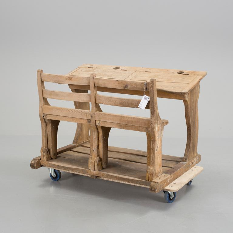 SKOLBÄNK, allmoge, sent 1800-tal.